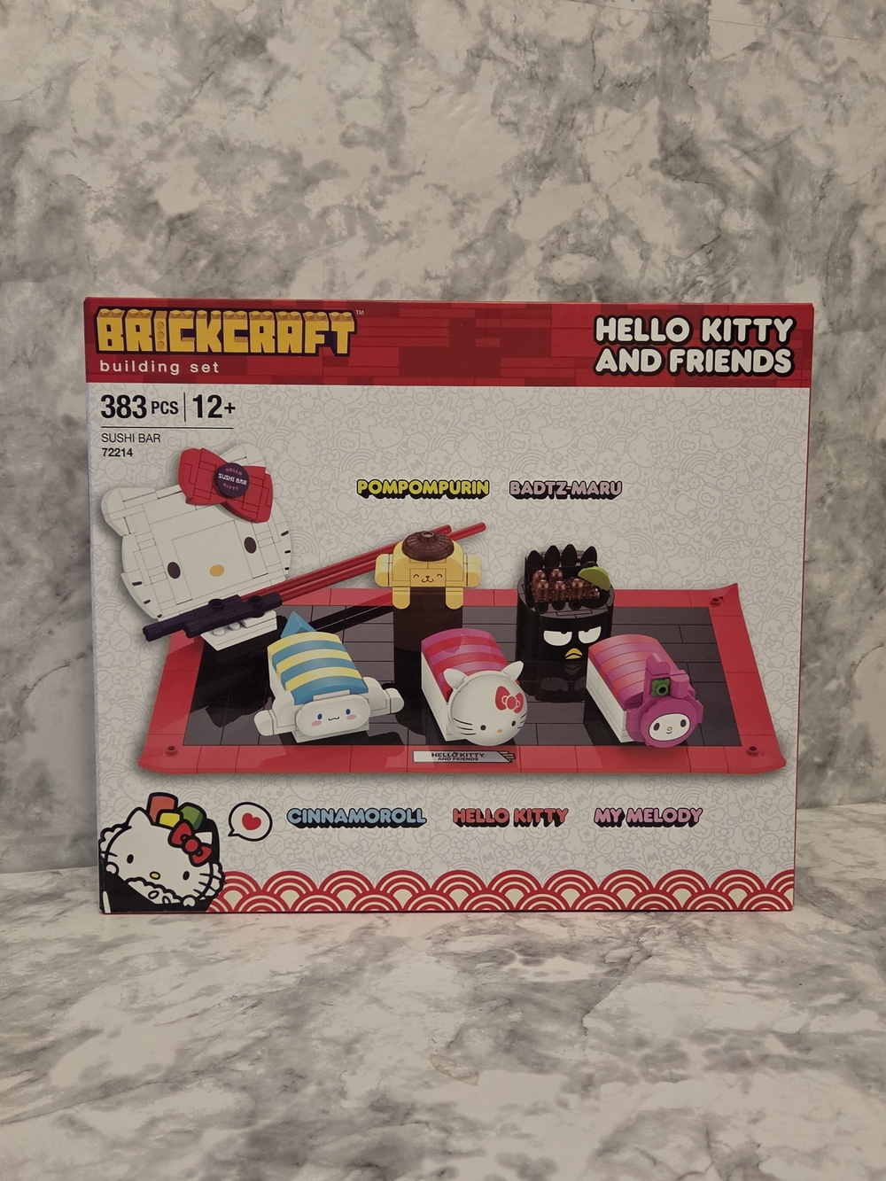 Sanrio Brickcraft Sushi Bar Playset - Red, White, Pink, Black